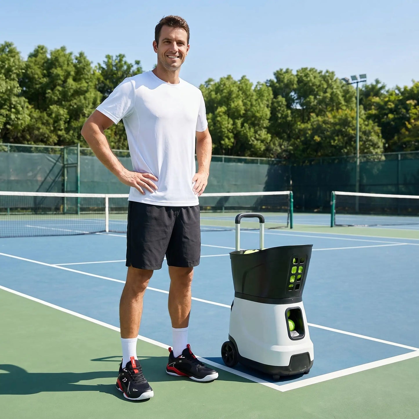 Entraineur avec chaussures tennis confortables