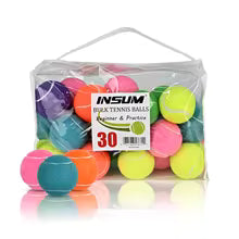 Balles de tennis lot de 30 multicolores