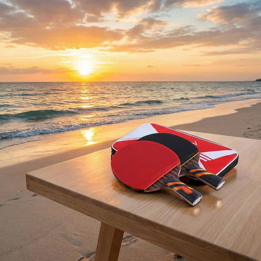 Coucher de soleil raquettes de ping pong