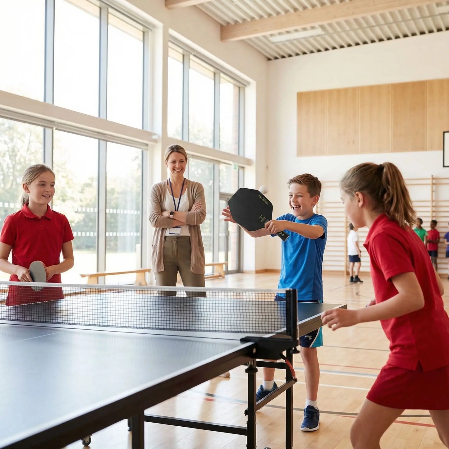 élève et professeur raquette ping pong
