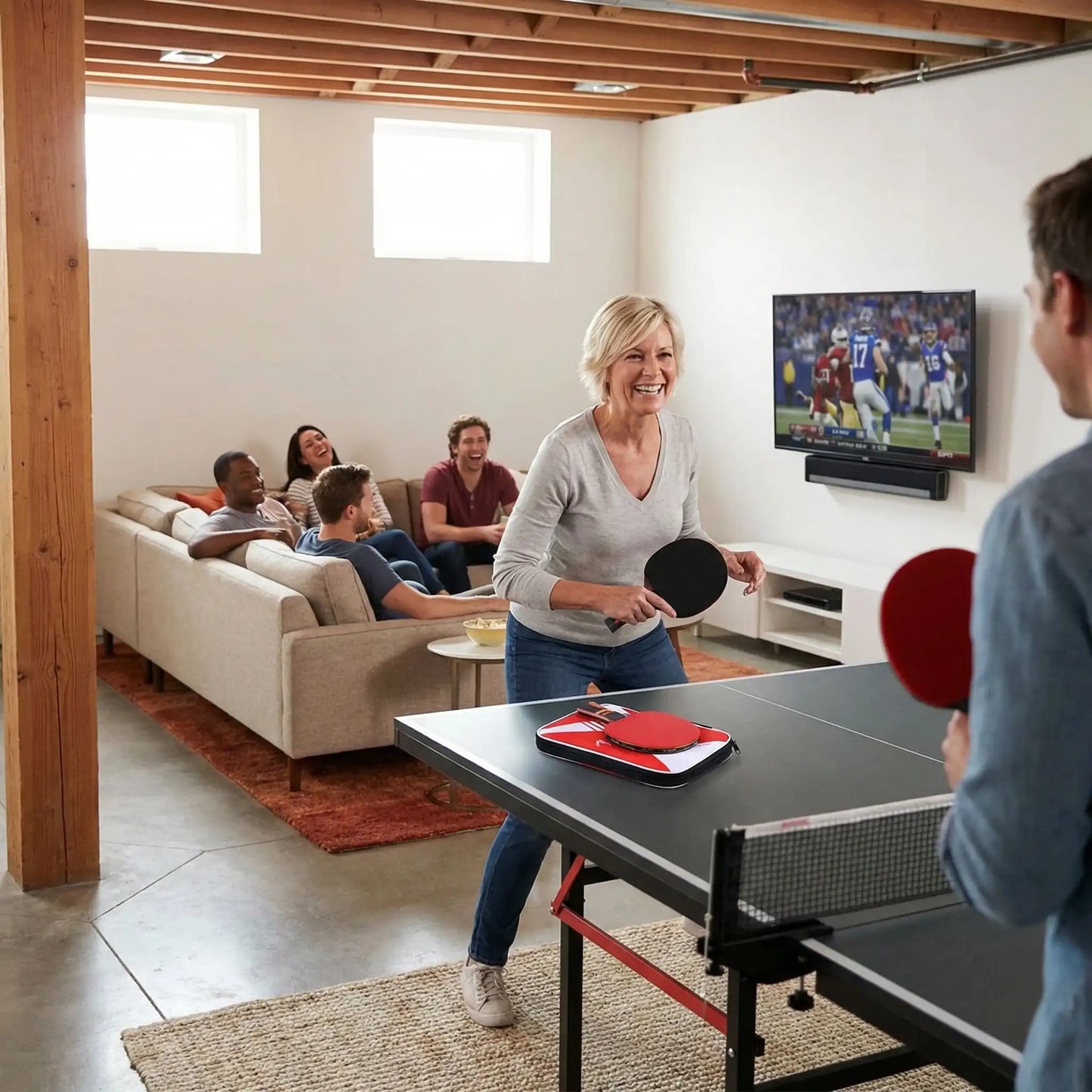 Fete entre amis raquettes de ping pong