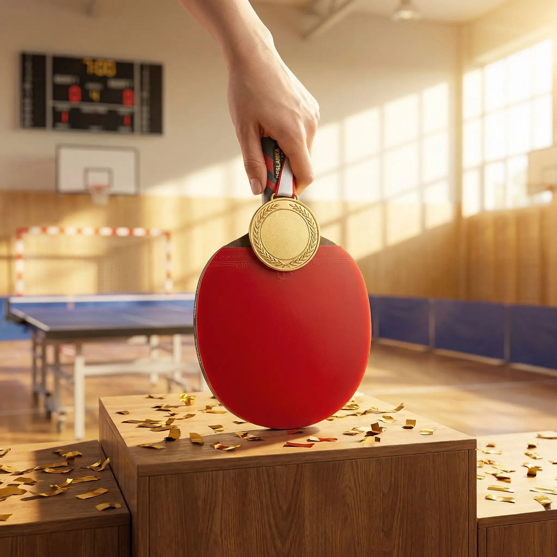 Médaille or raquette de ping pong