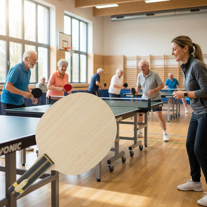 Professeur et eleves raquette ping pong