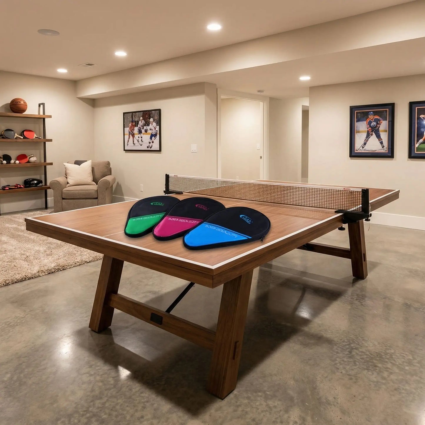 Raquette ping pong multicolore sac