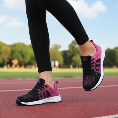 Chaussure de running femme rose noire