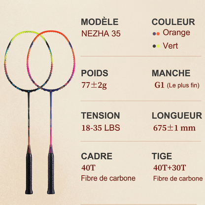 Description raquette badminton