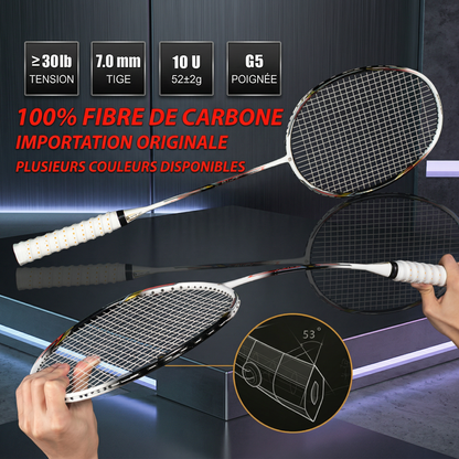 flexibilité et caracteristiques raquette badminton