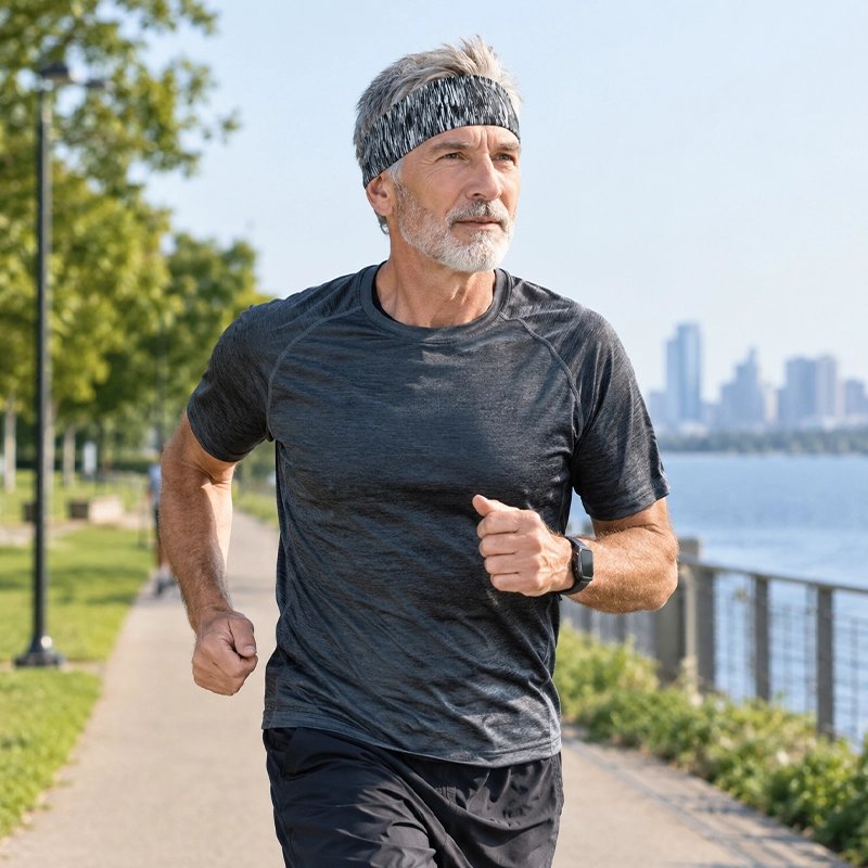 Footing matinal avec son bandeau cheveux sport​