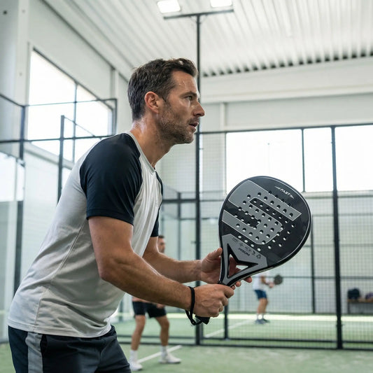 Homme avec raquettes padel noir