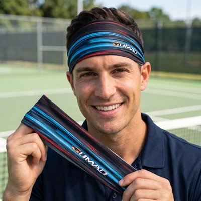 Homme avec son bandeau tennis​ sur la tête et sans ses mains