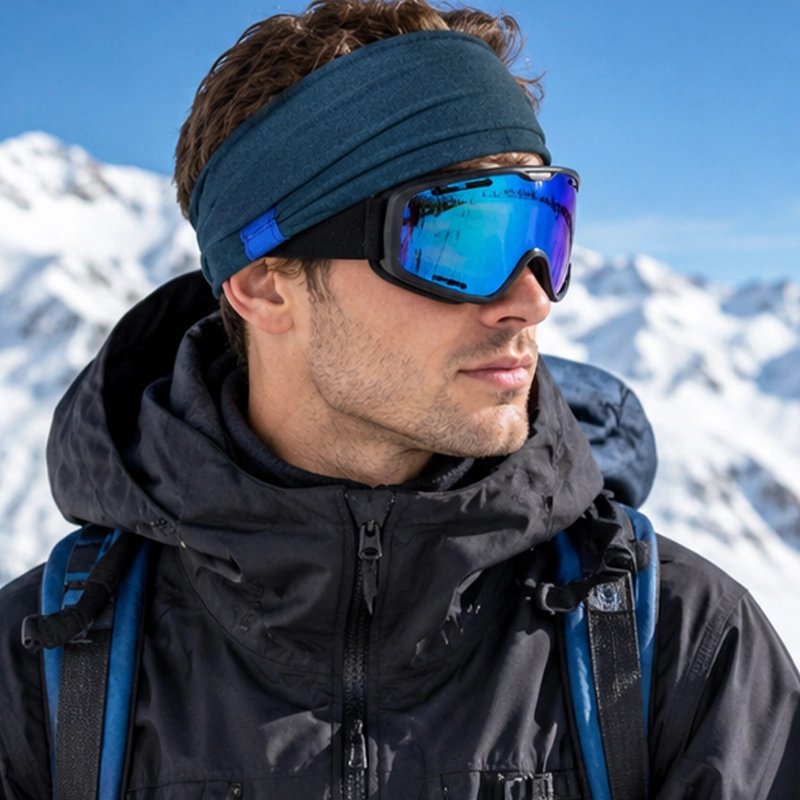 Homme en ski avec son bandeau sport homme​