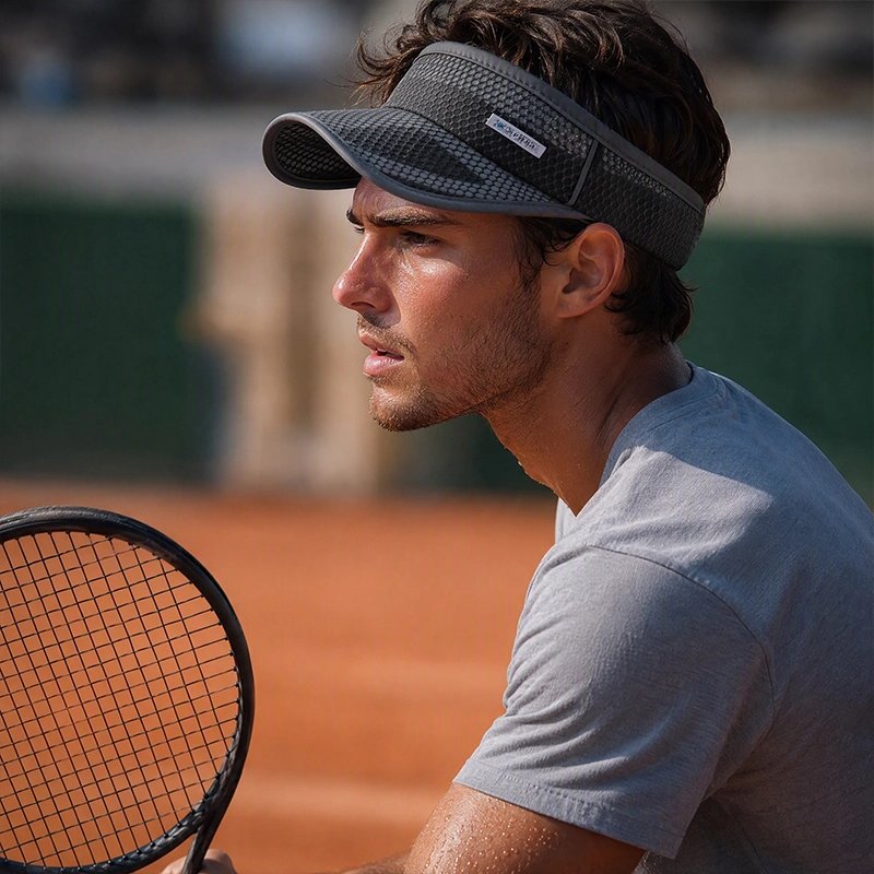 Joueur de tennis porte une casquette visière 