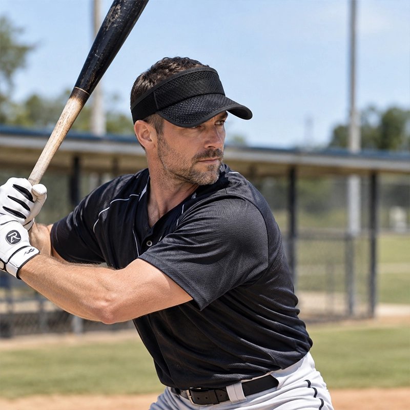 Joueuse de baseball avec sa casquette visière