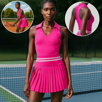 Jupe tennis rose vue de dos