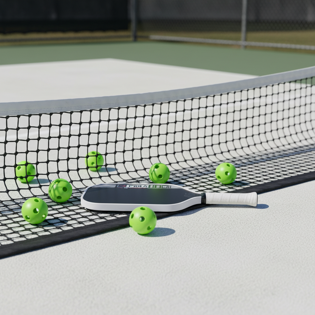 Pickleball raquette sur filet