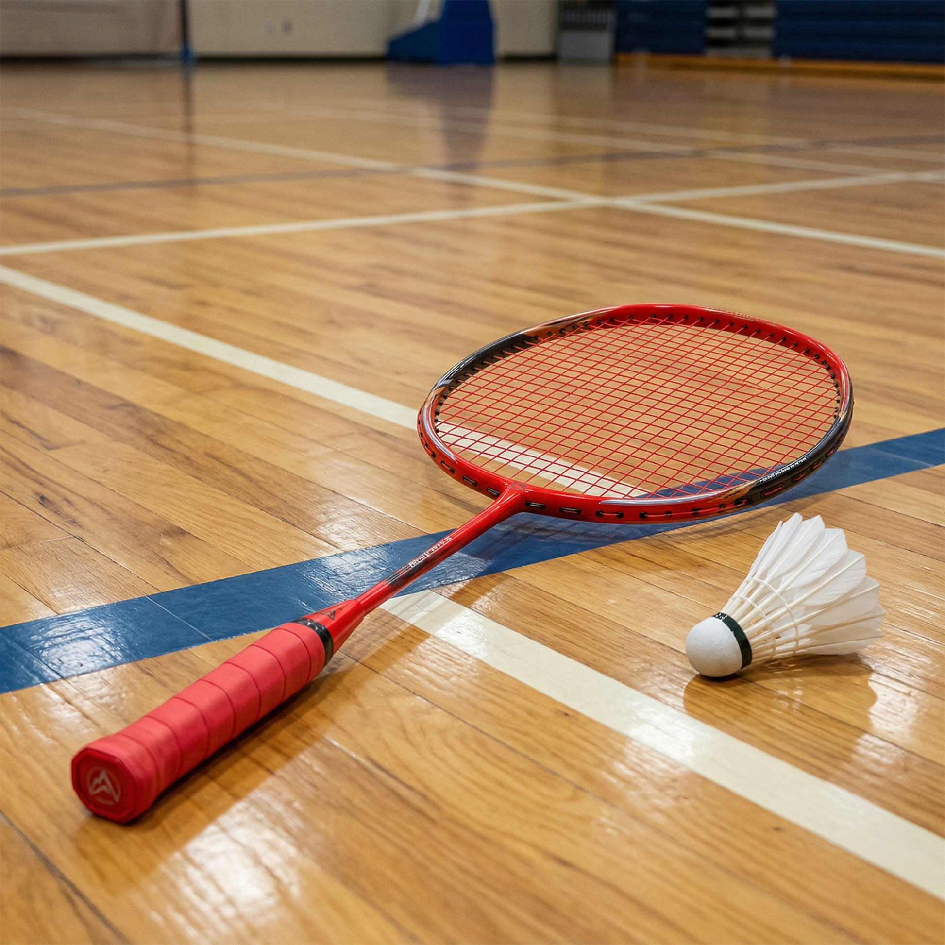 Raquette badminton rouge