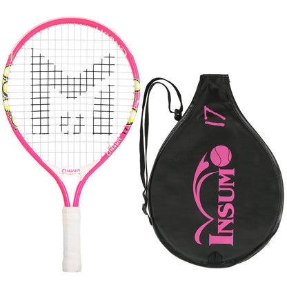 Raquette tennis enfant rose avec etui