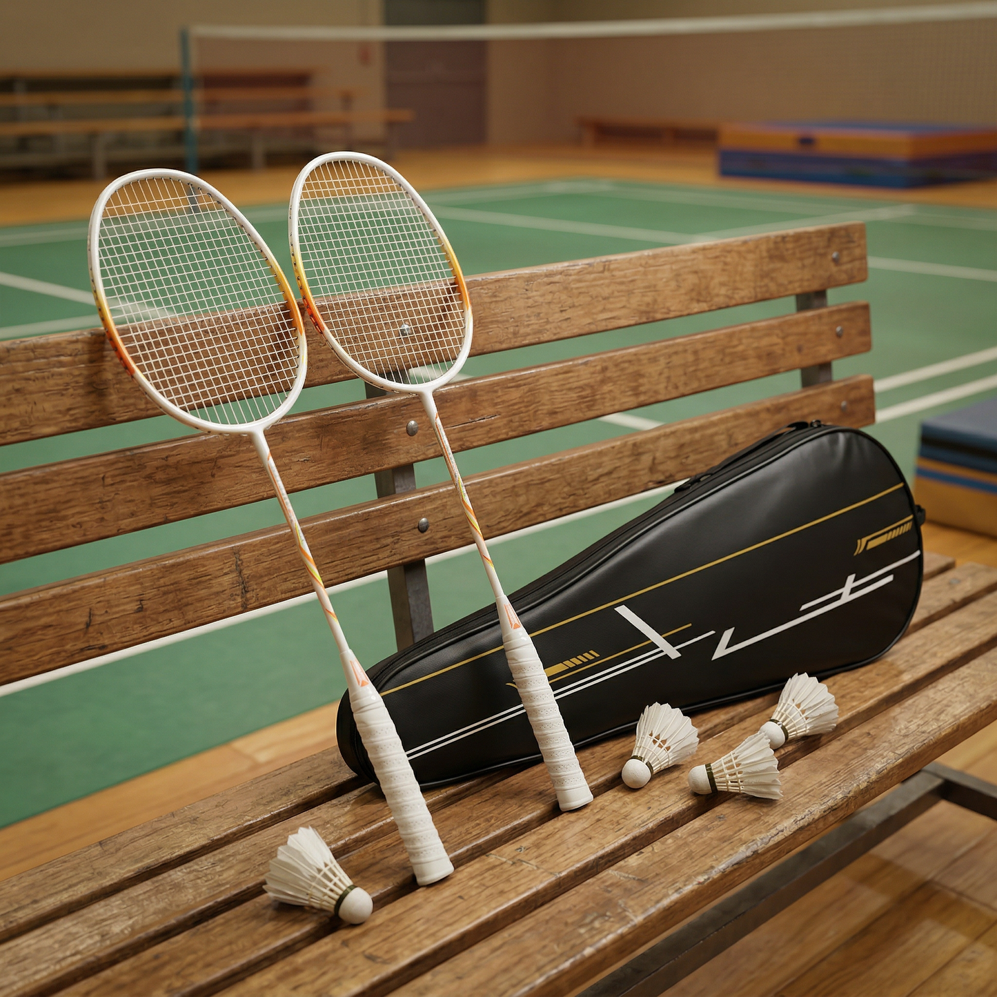 Raquettes badminton blanches sac inclus
