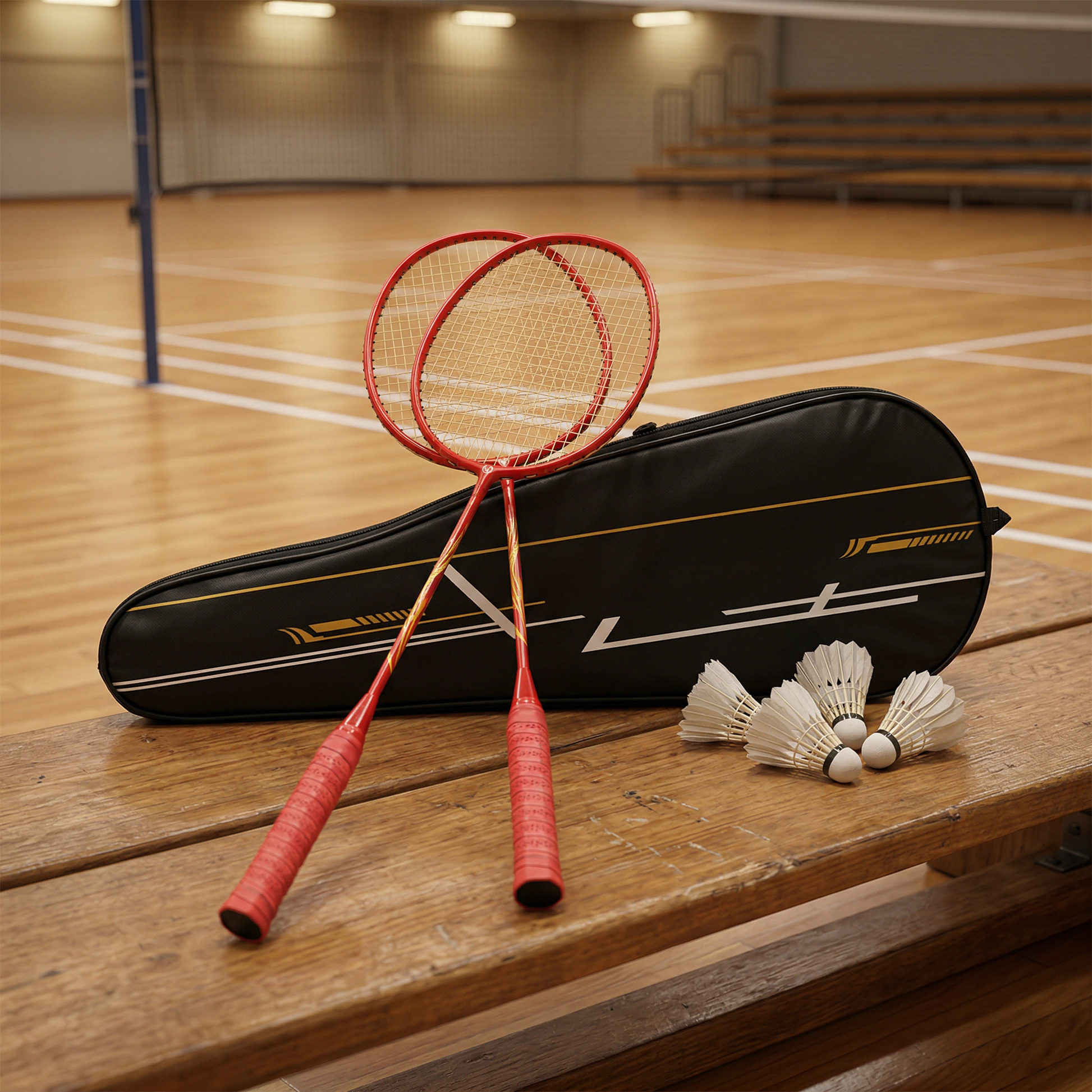 Raquettes badminton rouges sac inclus