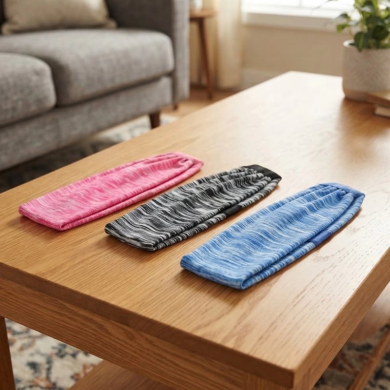 Trio de bandeau cheveux sport​ sur table de salon